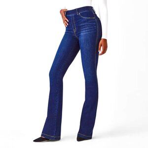 SPANX FLARE JEANS HIGH RISE WAIST STRETCH DENIM MED-DARK WASH sz S